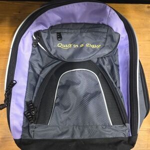 Purple & Black Large‎ Backpack For Quilters "Quilt In A Day" EXCELLENT BAG